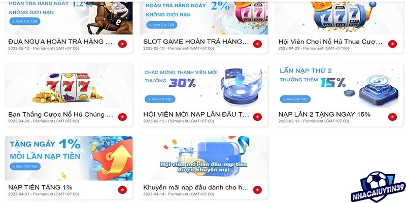 Sự kiện tại các sảnh game cá cược