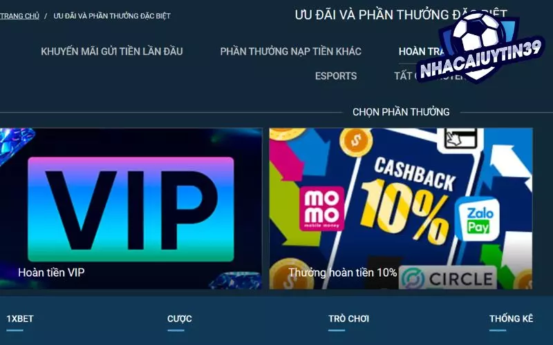 Ưu đãi hoàn tiền hấp dẫn tại 1xbet